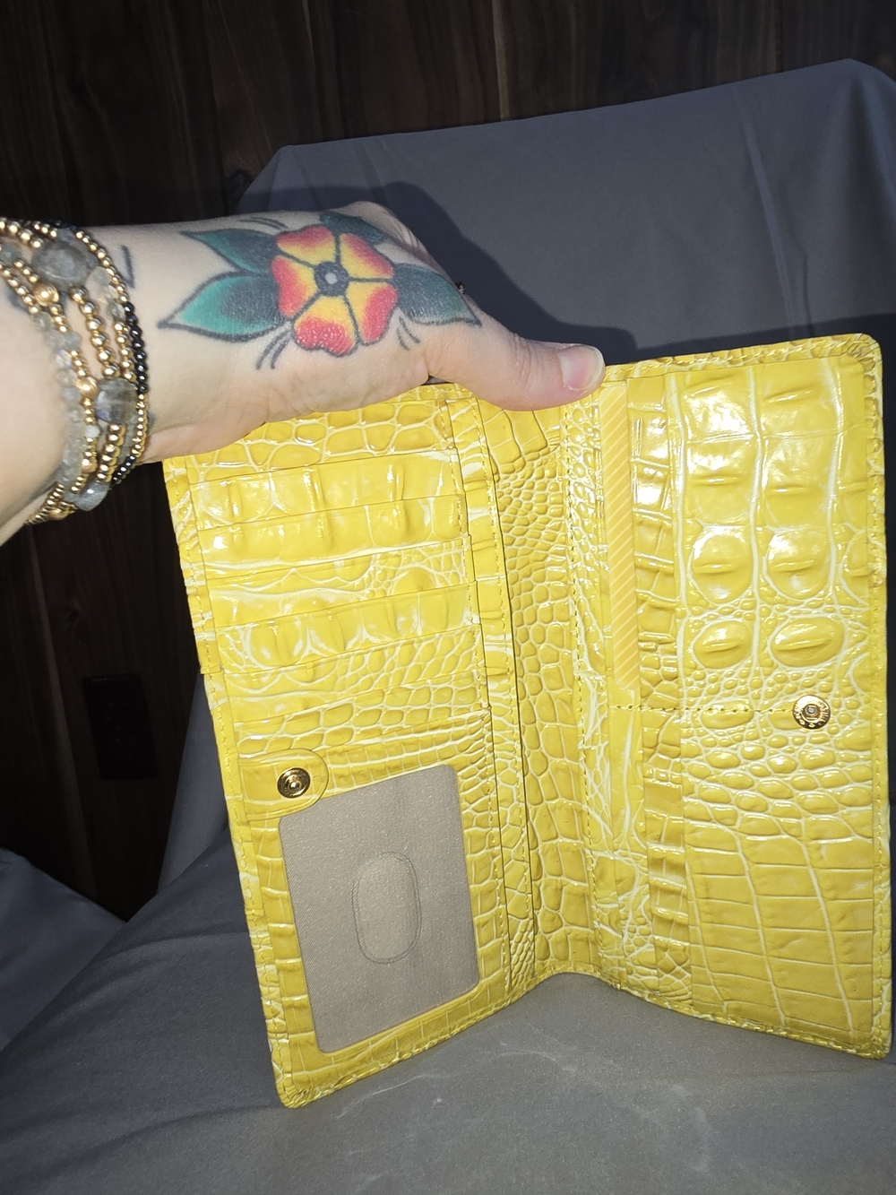 Brahmin Yellow Croc-Embossed Clutch - Picture 3 of 3